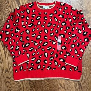 Animal print red Charter Club sweater